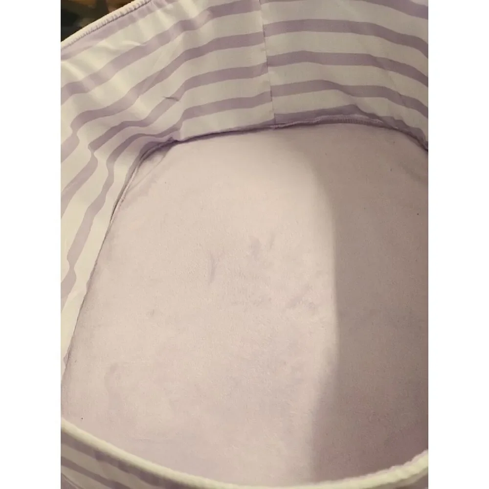 Reborn Lavender Polka Dot & Stripe Fabric Bassinet